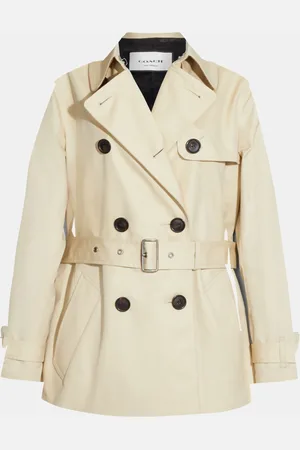 Coach Womens Solid Short Trench - - Size Small