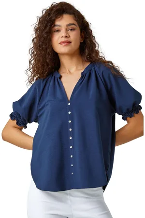 Roman Womens Puff Sleeve Button Detail Blouse - - Size 12 UK
