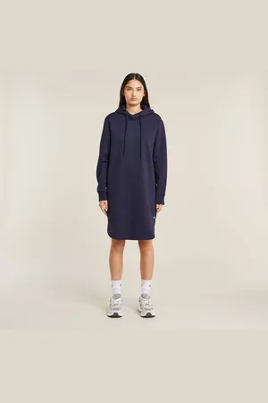 G-Star Womens G-Star RAW Logo Hooded Sweater Dress - Cotton - Size X-Small