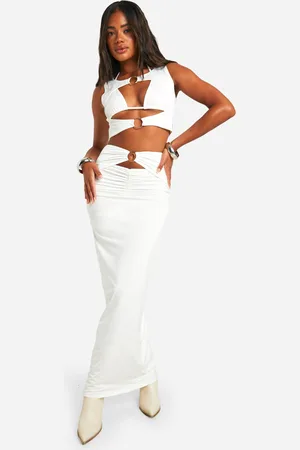 Boohoo Womens Festival Slinky O Ring Cut Out Maxi Skirt - - Size 16 UK