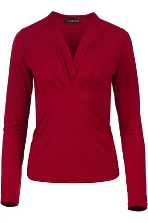 Conquista Womens Melange Long Sleeve Faux Wrap Jersey Top - Size EU 42 (Womens)