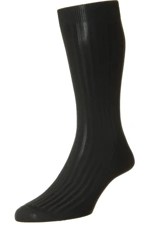 Pantherella Mens Danvers Rib Sock in Fabric - Size UK 13.5