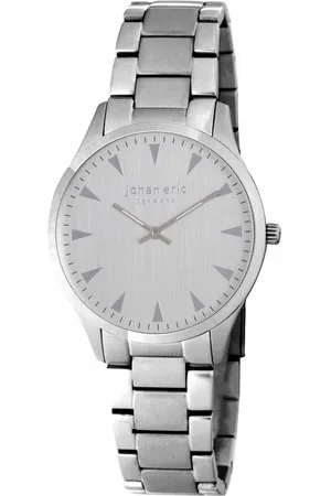Johan Eric : helsingƒ¸r, Mens, dial watch w triangular hr-markers, brushed & polished solid stainless steel bracelet - One Size