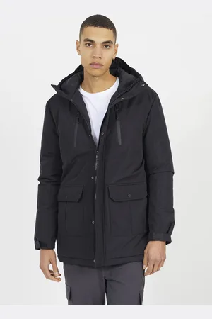 Brave Soul Mens Lightly Padded Hooded Mac Jacket - Size Large