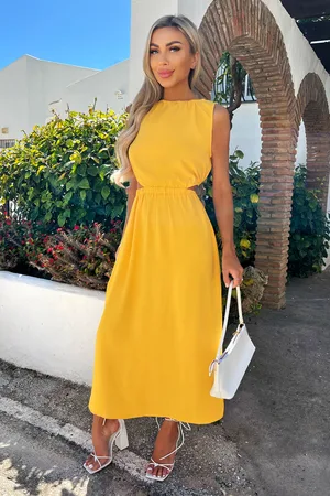 Ax Paris Womens Cut Out Midi Dress - Size 16 UK