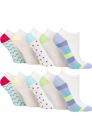 Wild Feet Womens 10 Pair Multipack Ladies Trainer Socks