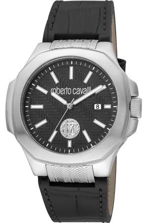 Roberto Cavalli RC5G050L0025 Mens Quartz Stainless Steel Leather 10 ATM 41 mm Watch - One Size