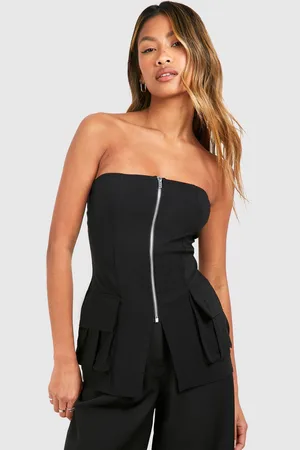 Boohoo Womens Bengaline Longline Zip Through Corset - - Size 6 UK