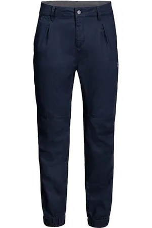 Jack Wolfskin Lake Cuffed Mens Navy Trousers - - Size 34 (Waist)