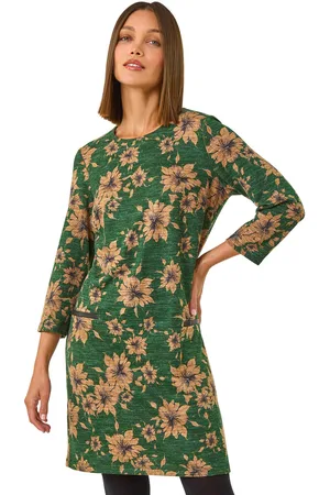 Roman Womens Floral Pocket Trim Shift Dress - - Size 18 UK