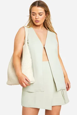 Boohoo Womens Plus Hook And Eye Waistcoat And Skort Co-ord - - Size 26 UK