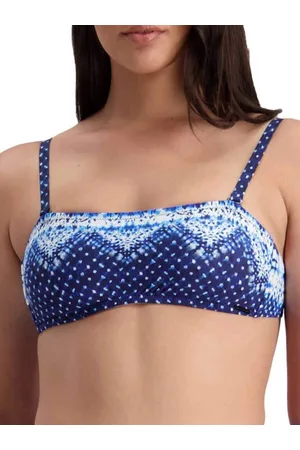 Moontide Womens Pop Indigo Tie Back Bandeau Tie Dye - Polyamide - Size Small