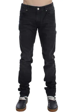 ACHT Mens Gray Cotton Skinny Slim Fit Jeans - material_cotton - Size 34 (Waist)