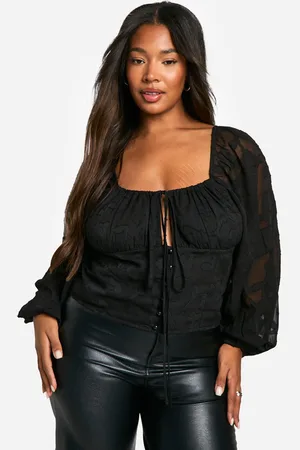 Boohoo Womens Plus Burnout Milkmaid Corset Top - - Size 28 UK