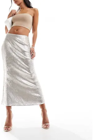 Whistles Womens seam detail sequin midi skirt in - Size 6 UK