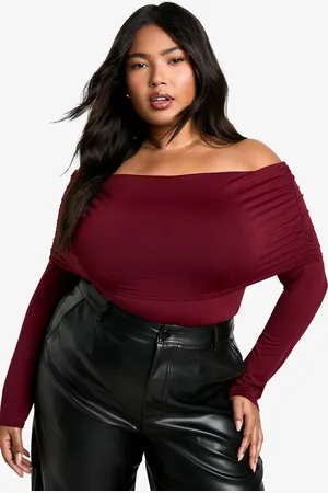 Boohoo Womens Plus Jersey Off Shoulder Top - - Size 26 UK