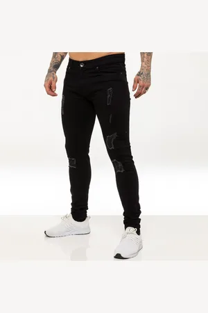 Enzo Mens Skinny Ripped Jeans - Cotton - Size 34 Long