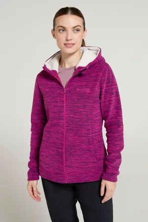 Mountain Warehouse Womens/Ladies Snowdonia Fleece Full Zip Hoodie (Grape) - - Size 10 UK