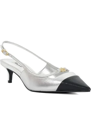 Dune Womens Ladies Capsule - Contrast Toe Slingback Kitten Heel Sandals - - Size UK 5