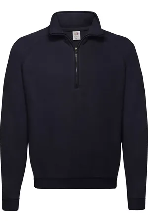 Fruit Of The Loom Mens Zip Neck Sweatshirt Top (Deep Navy) - - Size 3XL
