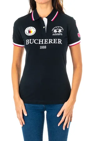 La Martina Womens short-sleeved polo shirt with lapel collar 2WP150 - Cotton - Size Medium