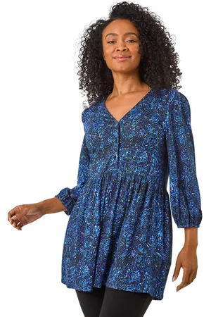 Roman Womens Petite Paisley Print Tunic - - Size 14 UK