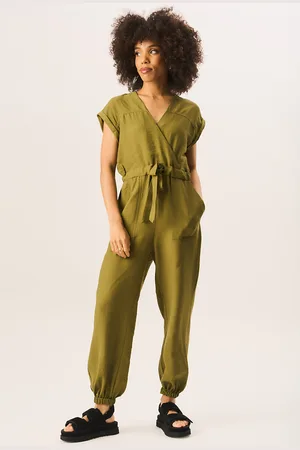 Gini London Womens Waist Tie Pocket Detail Playsuit - viscose - Size 8 UK