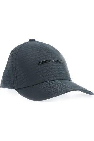 Emporio Armani Mens Accessories Nylon Allover Jacquard Logo Baseball Cap in Navy - Cotton - One Size