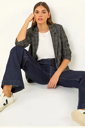 Roman Womens Textured Longline Blazer - - Size 12 UK