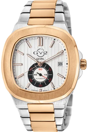 GV2 by Gevril Mens Potente Two toned Bracelet Swiss Automatic ETA 2895 Watch - Stainless Steel - One Size