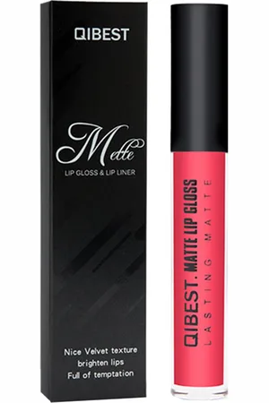 Aquarius Womens Qibest Double Pack Matt Liquid Lip Gloss and Lip Pencil Liner Kit, Bright - One Size