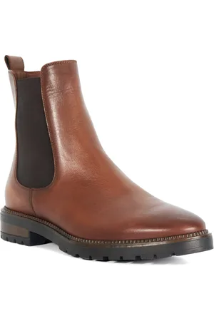 Dune Womens Ladies Poema - Cleated Sole Chelsea Boots - material_leather1 - Size UK 3