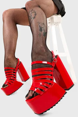 Lamoda Womens Platform Sandals Out With A Bang Round Toe High Heels Strap - - Size UK 4