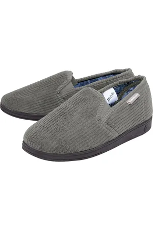 Dunlop Mens Tartan Lined Slippers With Memory Foam - - Size UK 11