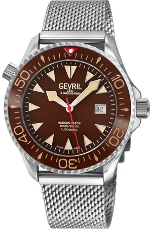 Gevril Mens Hudson Yards Chocolate Dial Swiss Automatic Watch - - One Size