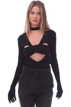 AMBUSH Womens Heart Shaped Gloves Bodysuit in viscose - Size 8 UK