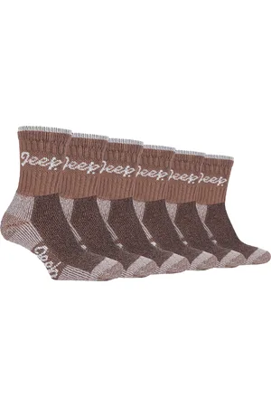 Jeep 6 Pair Multipack Ladies Cotton Breathable Padded Hiking Socks