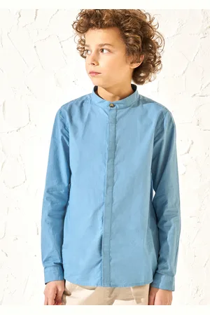 Angel & Rocket Boys Omar Mandarin Shirt - Size 8Y