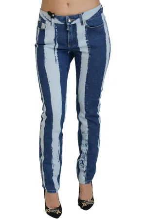 Dolce & Gabbana WoMens Cobalt Stripes Skinny Denim Cotton Jeans material_cotton - Size IT 42 (Womens)