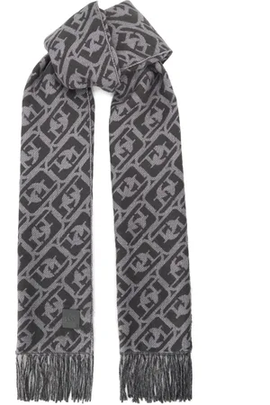 Dune Womens Accessories Luke - Fringe-Trim Monogram Scarf - material_Fabric - One Size
