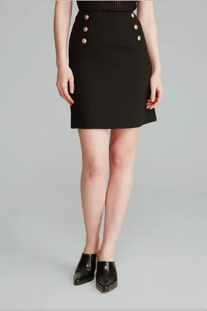 Gusto Womens Mini Skirt With Buttons - - Size Large