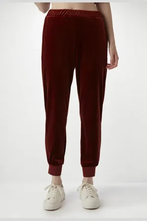 Gusto Womens Velvet Trousers in Leather - Size L/XL