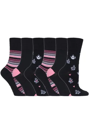 Gentle Grip Womens - 6 Pairs Ladies Non Elastic Socks - GG171 - Cotton - Size UK 4-8