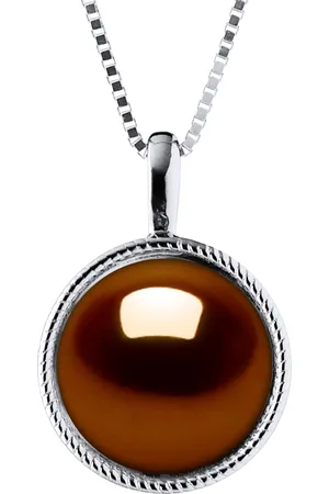 Diadema Womens AURA Necklace Freshwater Pearl 9-10 mm 925 Silver - One Size