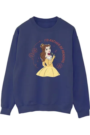 Disney Womens/Ladies Beauty And The Beast I´d Rather Be Reading Sweatshirt ( Blue) - Size Large
