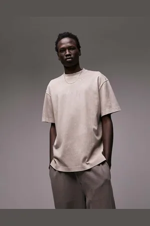 Topman Mens oversized fit t-shirt with spray wash in -Neutral - Size X-Small