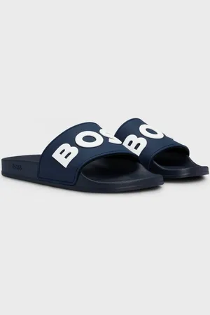 HUGO BOSS Kirk Mens Italian-Made Slides with Raised Logo NOS - - Size UK 11