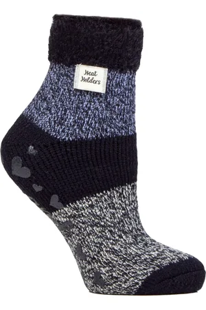Heat Holders Womens Ladies Cuddly Fluffy Sliper Bed Socks with Feather Top - - Size UK 4-8