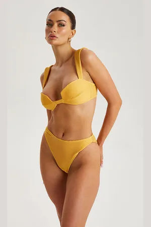 Urban Bliss Womens Textured Ribbed Bikini Bottoms - Size 14 UK