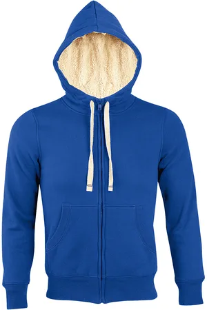 Sols Mens Sherpa Unisex Zip-Up Hooded Sweatshirt / Hoodie (Royal ) - Size X-Large